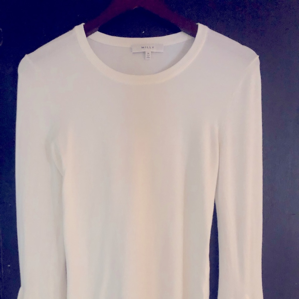 Milly Tiered Ruffle Sleeve Sweater
